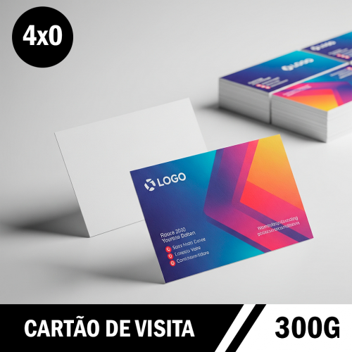 Cartão de Visita 4x0 Couchê 300g  Frente Colorida – Pequenas Tiragens