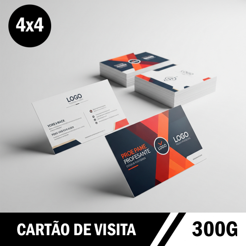 Cartão de Visita 4x4 Couchê 300g – Frente e Verso Colorida em Pequenas Tiragens