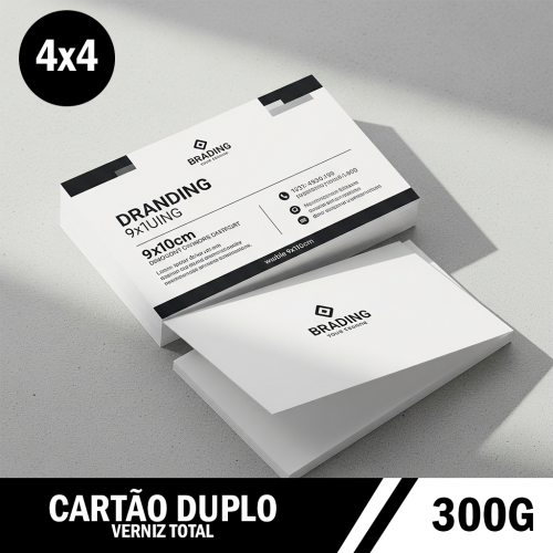 Cartão Duplo 9x10cm – Mais Espaço para Impacto Visual e Informação