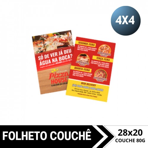 Panfleto | Couchê 80g | 28x20cm | 4x4 | 5000un