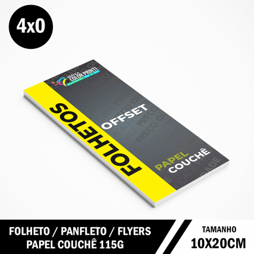 Folheto | Panfleto | Filipeta 10x20cm – Couchê 115g – 4x0 Frente Colorida