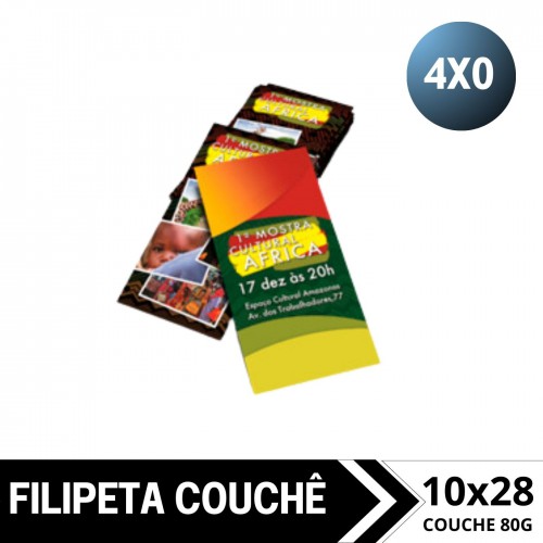 Panfleto | Couchê 80g | 10x28cm | 4x0 | 20000un