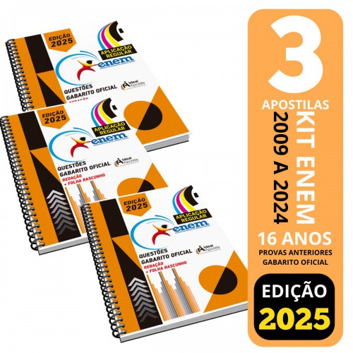 Apostila ENEM 16 Anos – 2009 a 2024 e kit completo