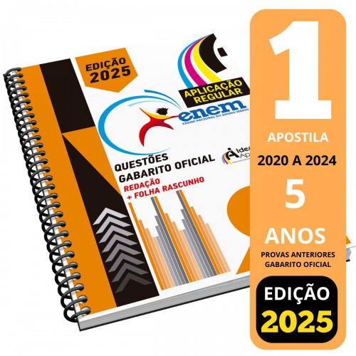 Apostila ENEM 5 Anos, 342 páginas, 2020 A 2024