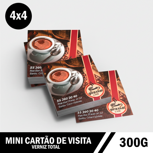 Mini Cartão de Visita 250g – 4,25x4,8cm Criativo e Diferenciado