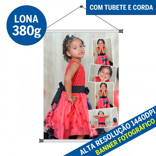 Banner com Tubete e Corda - Alta Qualidade - Para festas ou eventos