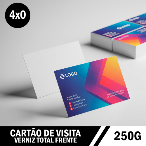 Cartão de Visita 4x0 9x5cm Impressão Frente Colorida