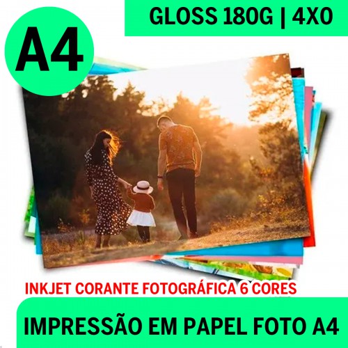 IMPRESSÃO PAPEL FOTO 180G A4