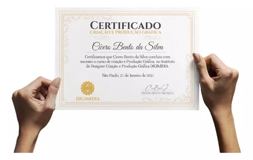 Certificado Offset 240g | A4 21x29,7cm | 4x0 Colorido Personalizado
