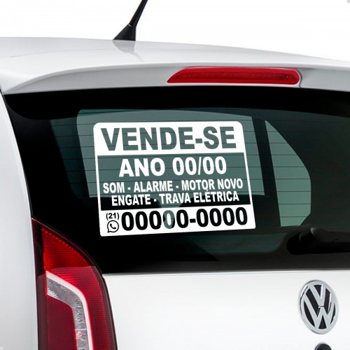 Placa Adesivo Vende-se Vendo Veículo (unidade)