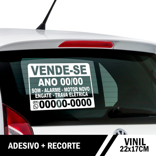 Placa Adesivo Vende-se Vendo Veículo (unidade)