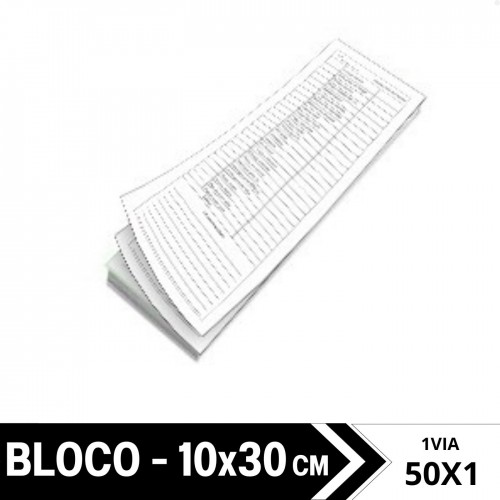 Bloco | 10x30cm | 1/0 | 50x1